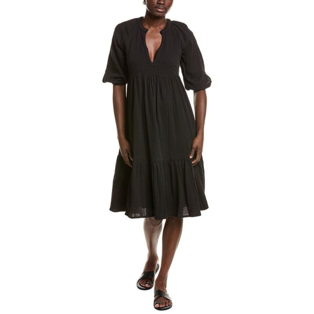 Mer St. Barth Womens  Sonja Popover Dress, Black